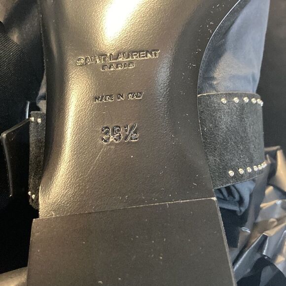 Saint Laurent PEAR BUCK SUEDE SANDAL WOMENS SZ 38+ 8.5 - Picture 6 of 14